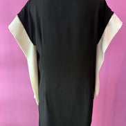 IKEBANA - Abito crepe nero con maniche nastro avorio