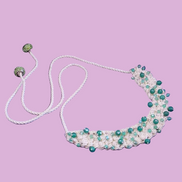 Choker Collezione Intreccio con Agata Verde Brasiliana, Seta ed Argento 925