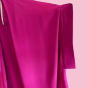 Poetica - Abito a palloncino in crepe fucsia cerimonia con maniche nastro