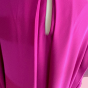 Poetica - Abito a palloncino in crepe fucsia cerimonia con maniche nastro