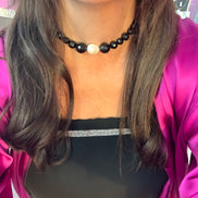 INCANTEVOLE -  Chocker flessibile onice con perla barocca