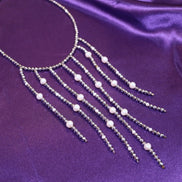Collana Haute Couture a Frange – Ematite, Perle e Argento 925