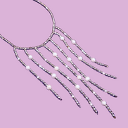 Collana Haute Couture a Frange – Ematite, Perle e Argento 925