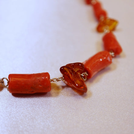 Collezione Mediterranea - Collana di Corallo rosso e ambra