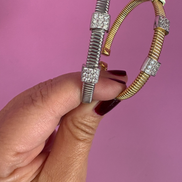 Bracciale SLIM Tubogas CARRE' TROIS - 3 elementi argento 925 con zirconi