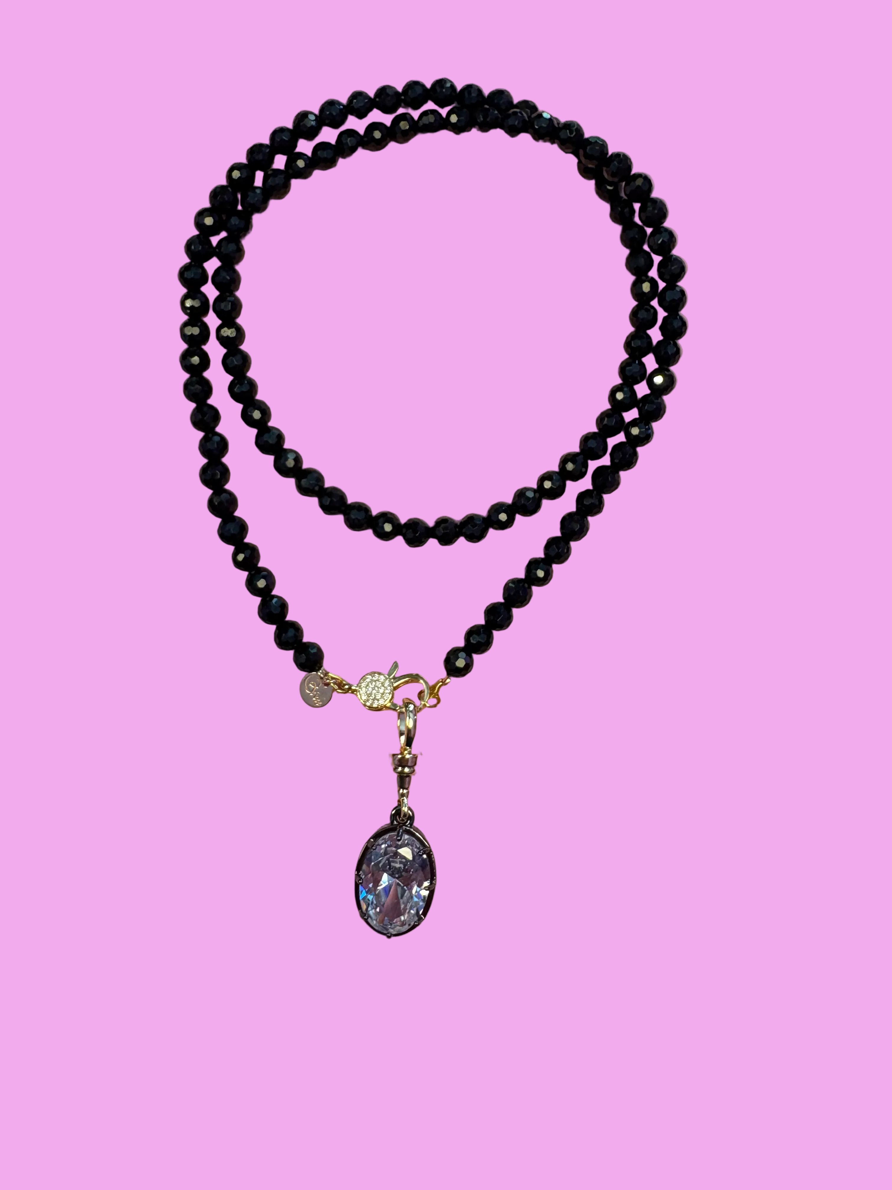 Collana LUCE - ONICE  mm 6 - chiusura gioiello - cm 60 - charms Luce