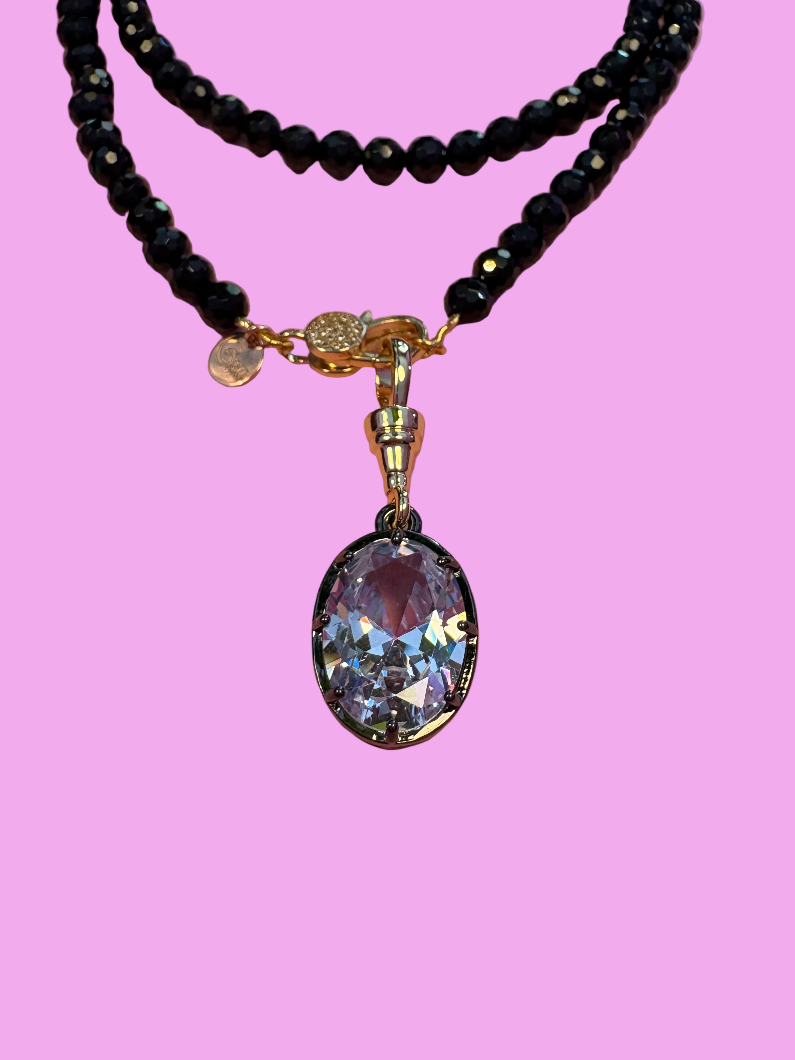 Collana LUCE - ONICE  mm 6 - chiusura gioiello - cm 60 - charms Luce