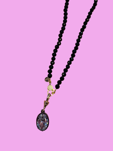 Collana LUCE - ONICE  mm 6 - chiusura gioiello - cm 60 - charms Luce