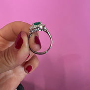 Halo Solitario taglio princess argento925 rodio