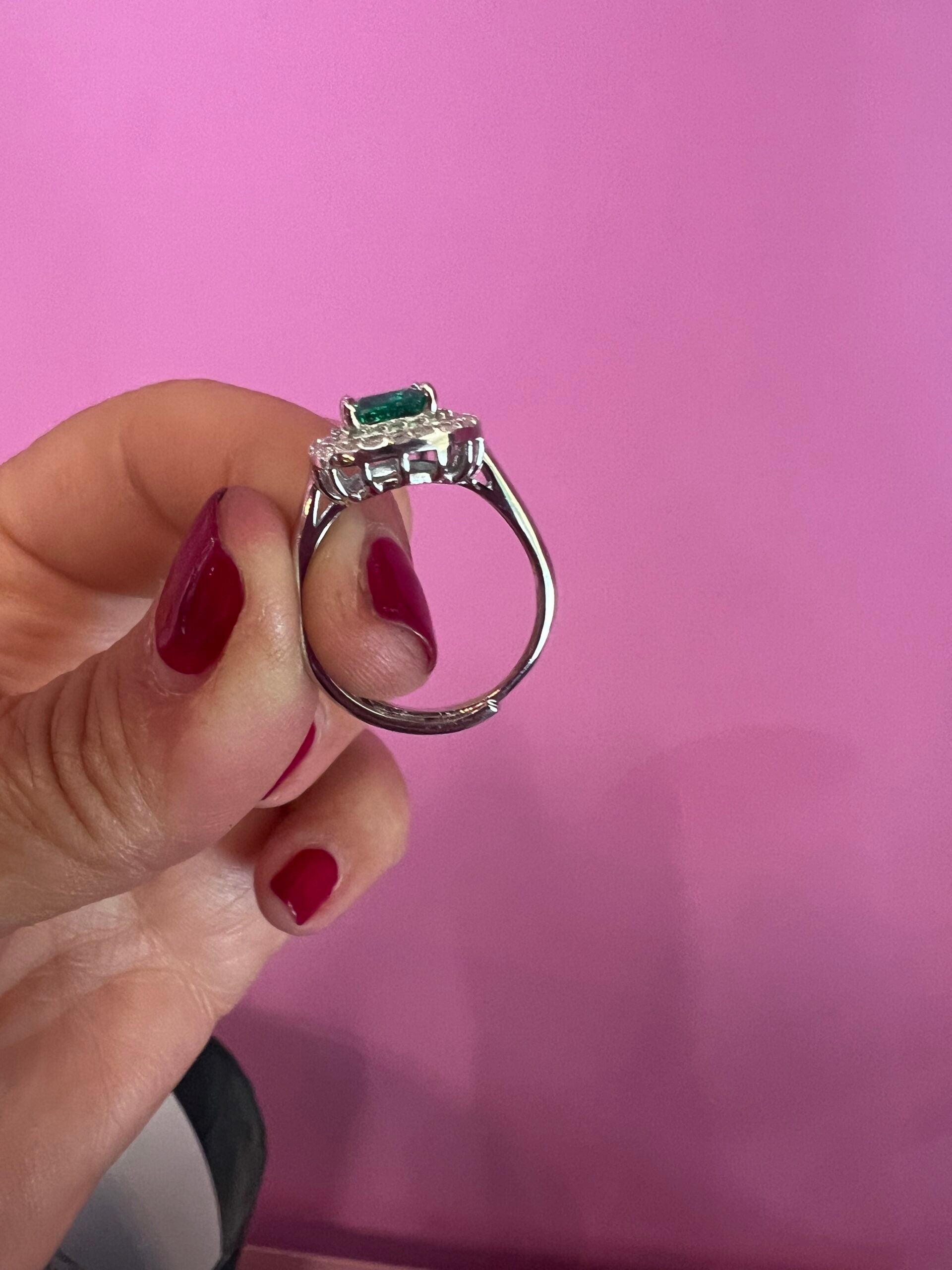 Halo Solitario taglio princess argento925 rodio