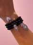 Bracciale Bisette -TALISMANI  onice  mm 0,8 con charms Cuore Sacro