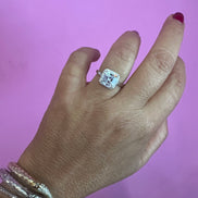 Halo Solitario taglio princess argento925 rodio