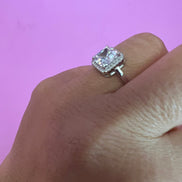 Halo Solitario taglio princess argento925 rodio