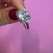 Halo Solitario taglio princess argento925 rodio