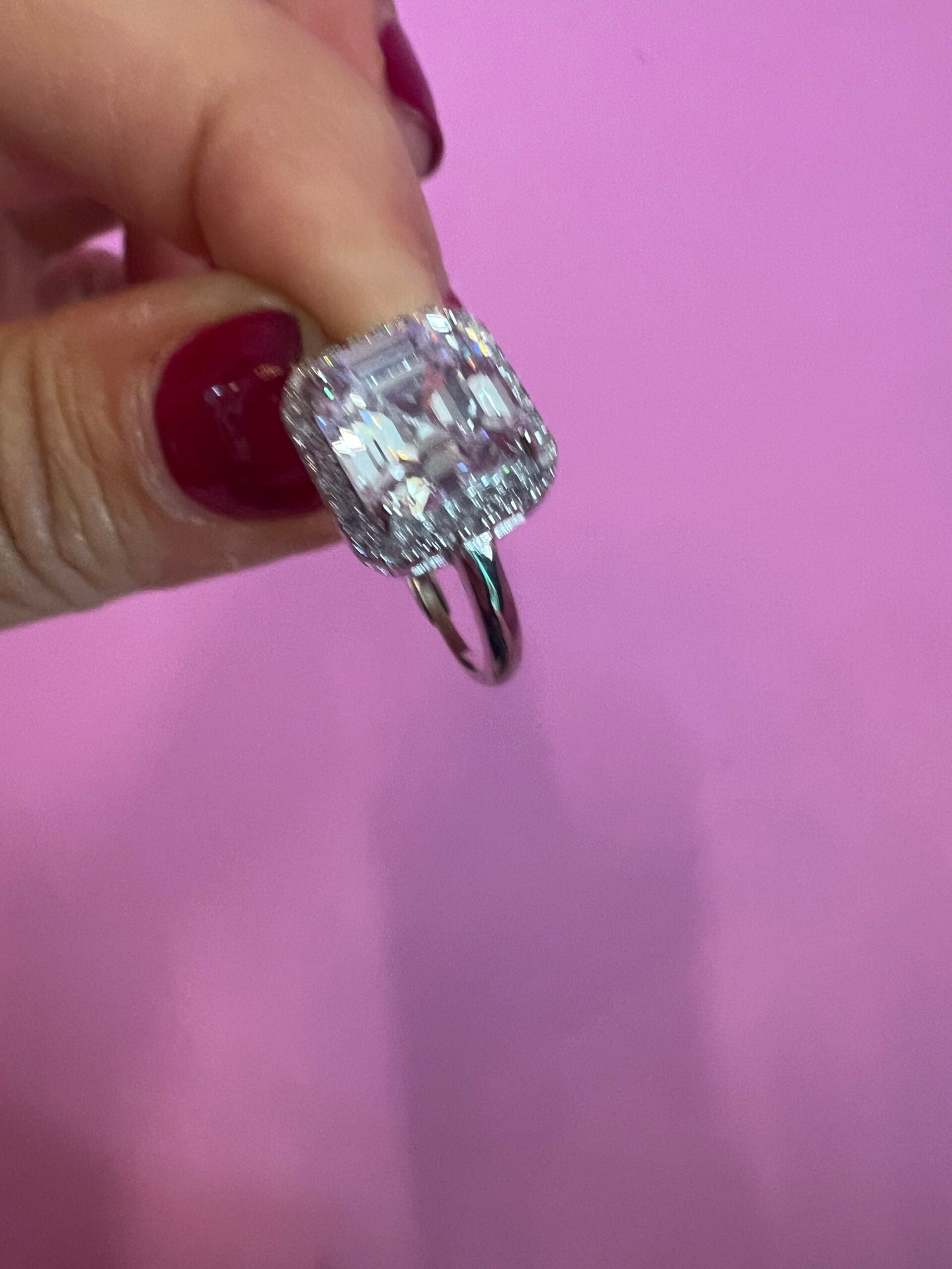 Halo Solitario taglio princess argento925 rodio