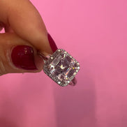 Halo Solitario taglio princess argento925 rodio