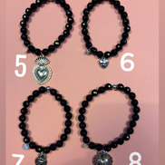 Bracciale Bisette -TALISMANI  onice  mm 0,8 con charms Cuore Sacro