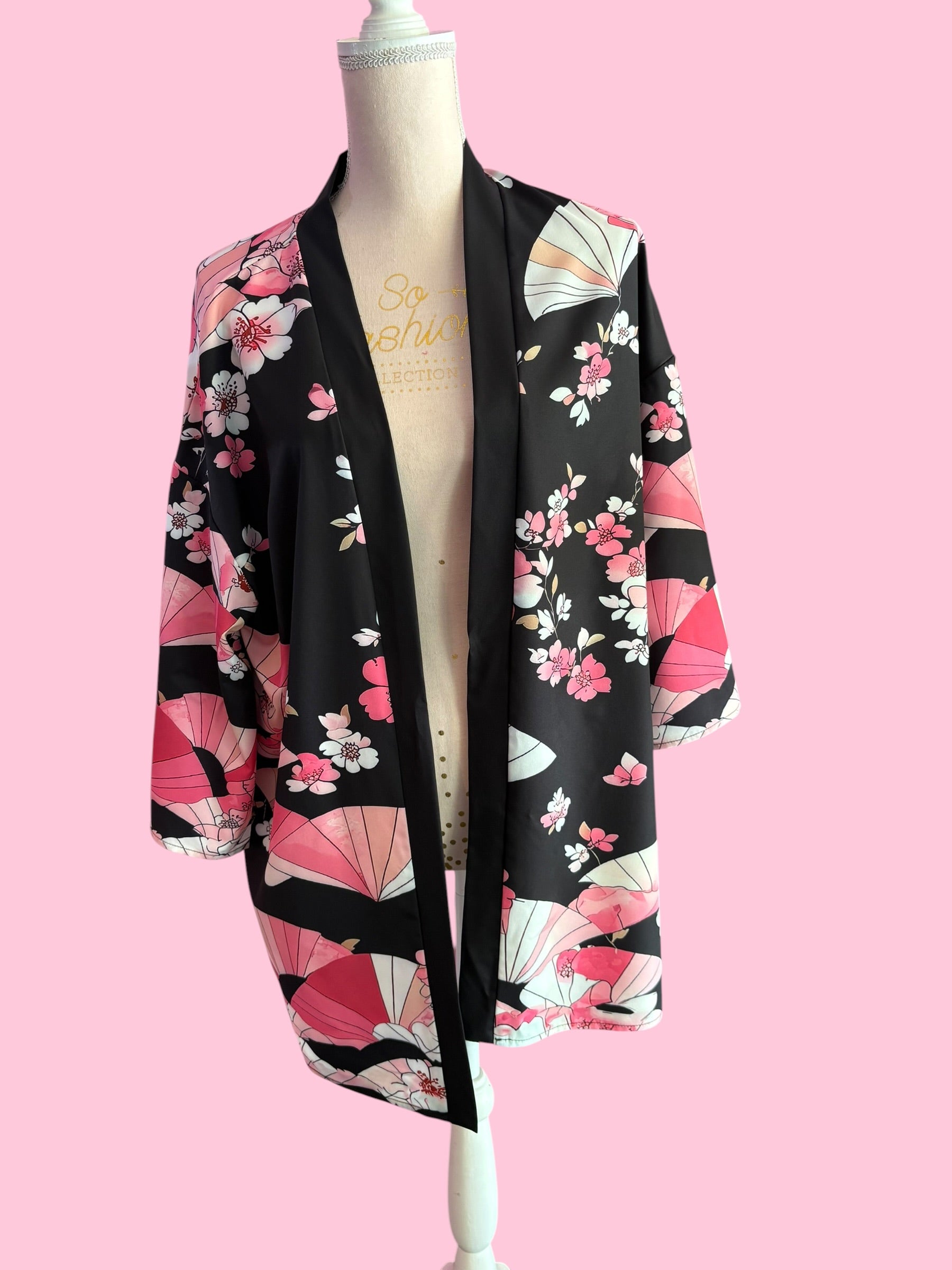 flower Kimono  - giacchina Kimono nera