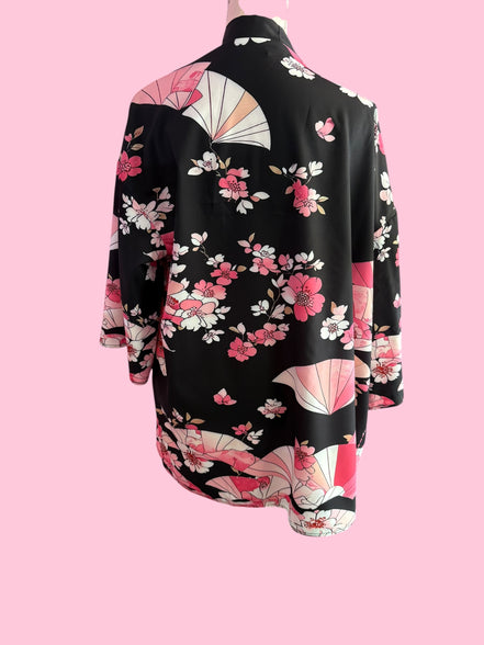 flower Kimono  - giacchina Kimono nera