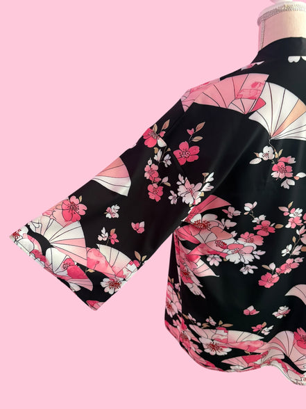 flower Kimono  - giacchina Kimono nera