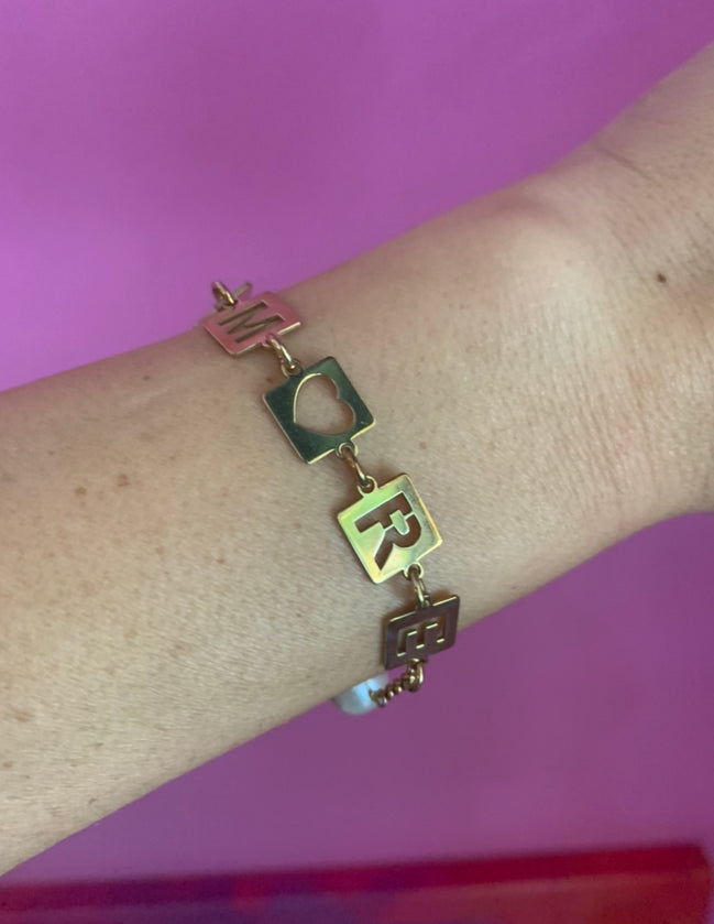 Bracciale AMORE argento 925 oro giallo con perle barocche