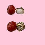 Orecchini  - MEDITERRANEA corallo rosso e agata bianca argento 925 gold