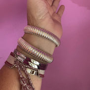 Bracciale TUBOGAS triplo argento 925 placcatura naturale