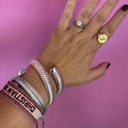 Bracciale TUBOGAS triplo argento 925 placcatura naturale