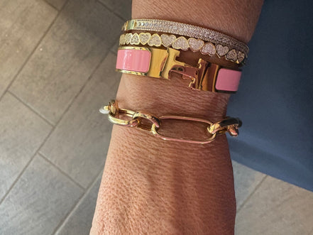LUDOVICA - Bracciale catena argento 925 oro giallo