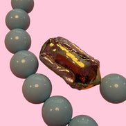INCANTEVOLE -  OCEANO Chocker flessibile turchese 1.2 contrarié con terminali gold perle