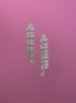 Orecchini Taki - argento 925 rodio con 2 file cuori zirconi