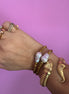 Bracciale elasticizzato con perla coltivata  barocca e ematite