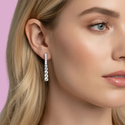 Orecchini tennis argento con zirconi degradé
