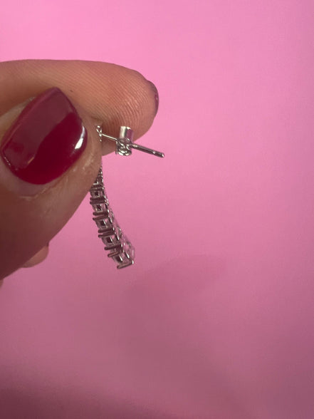 Orecchini tennis argento con zirconi degradé