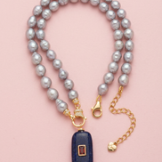 Collana JAIPUR - Perle coltivate grey barocche con pendente lapislazzuli