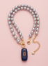 Collana JAIPUR - Perle coltivate grey barocche con pendente lapislazzuli