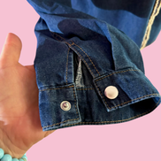 Camicia denim- Chanellina camicia 100% cotone con passamaneria Couture