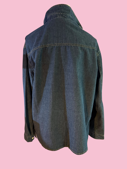 Camicia denim- Chanellina camicia 100% cotone con passamaneria Couture