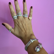 Anello WHITE SNAKE in Argento 925 rodiato con zirconi