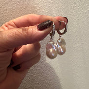 Orecchini anelle argento 925 con perle barocche