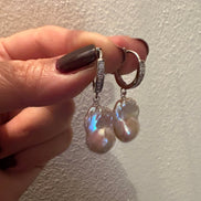 Orecchini anelle argento 925 con perle barocche