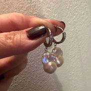 Orecchini anelle argento 925 con perle barocche