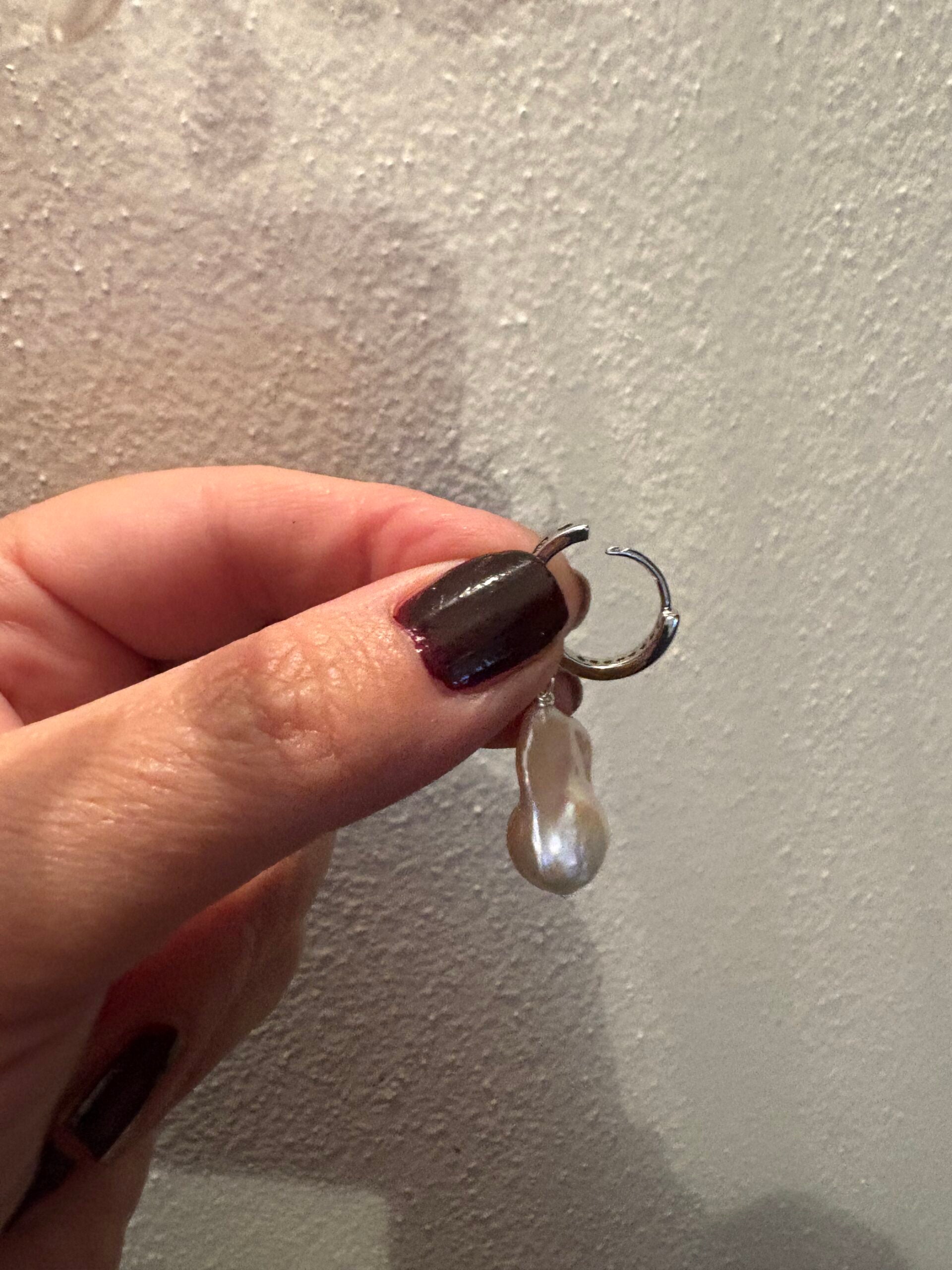 Orecchini anelle argento 925 con perle barocche