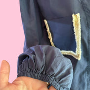 Camicia blu- Chanellina 100% voile di cotone con passamaneria Couture