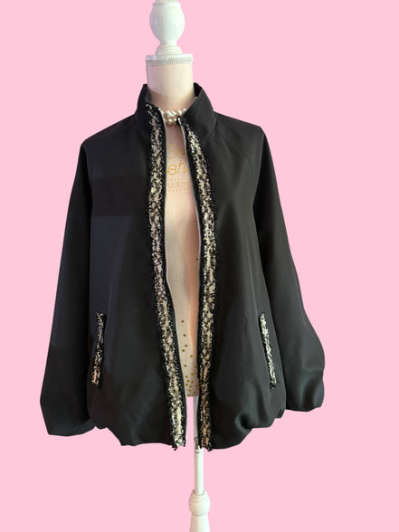 CHANELLINA Bomber : balloon bomber jacket with Couture trim