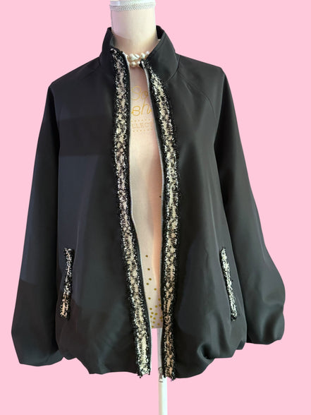 CHANELLINA Bomber : balloon bomber jacket with Couture trim