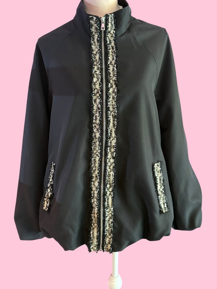 CHANELLINA Bomber : balloon bomber jacket with Couture trim