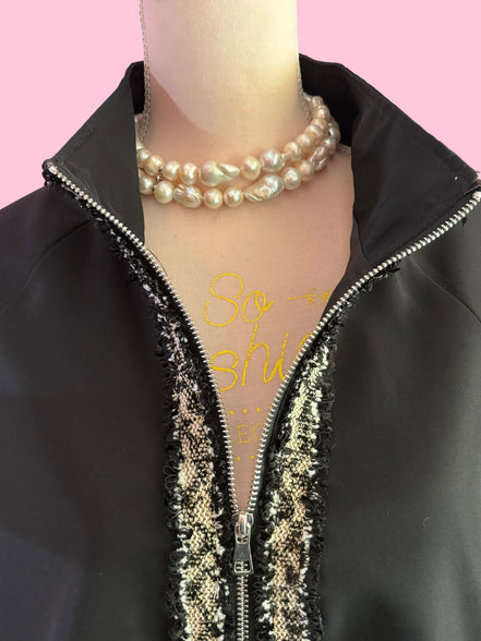 CHANELLINA Bomber : balloon bomber jacket with Couture trim