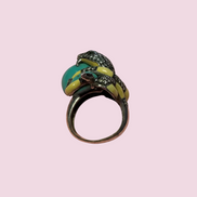 Anello Cobra - Vintage -  in argento 925 con turchese e zirconi (Archivio Bisù 2000s)