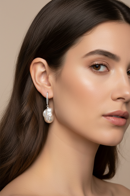 Orecchini argento 925 con perle barocche